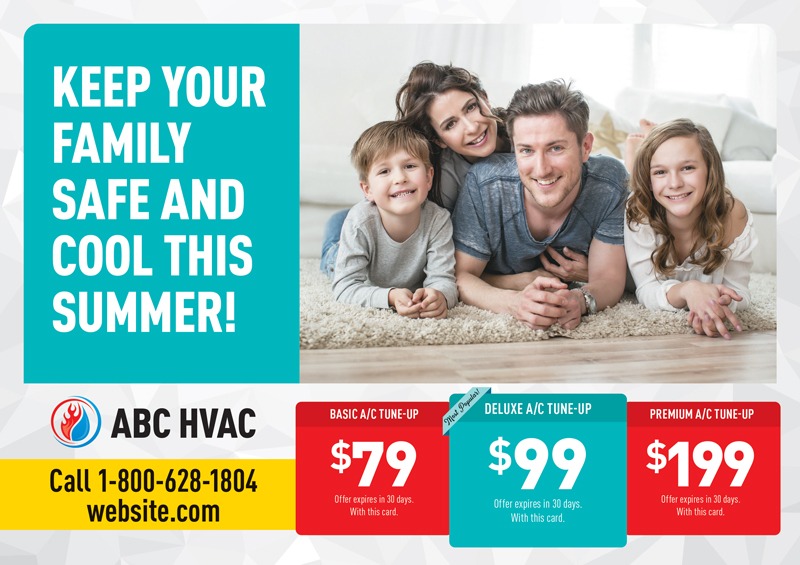 HVAC advertising postcard design sample