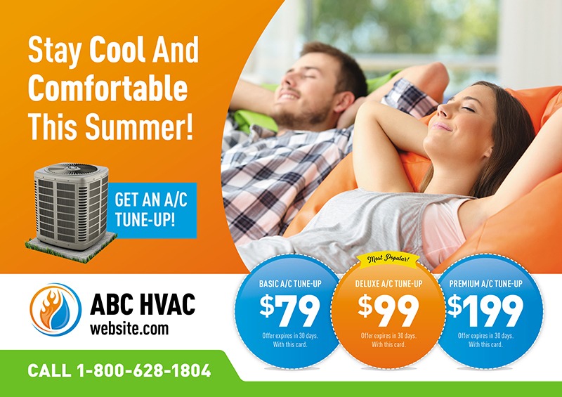 HVAC direct mail postcard example
