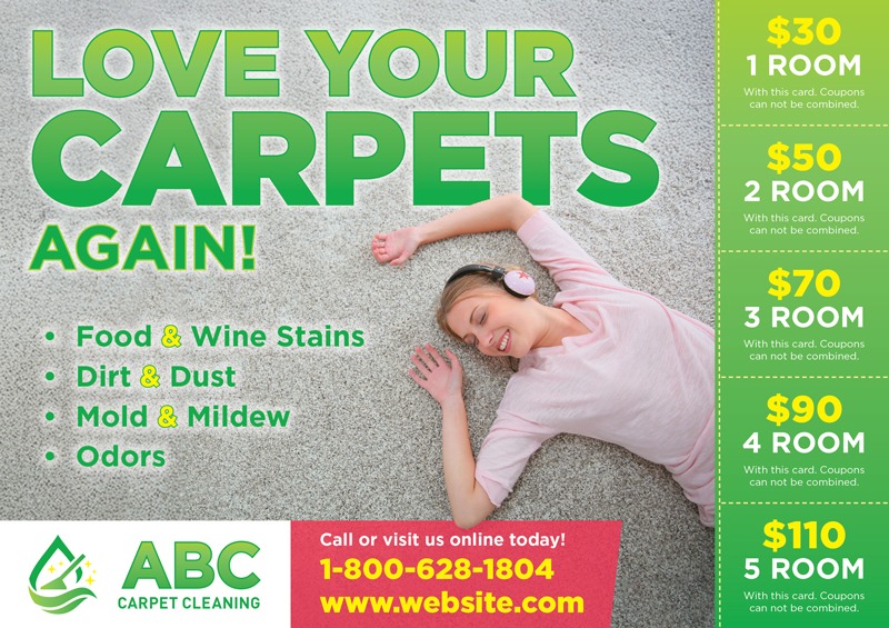 Carpet cleaning postcard sample