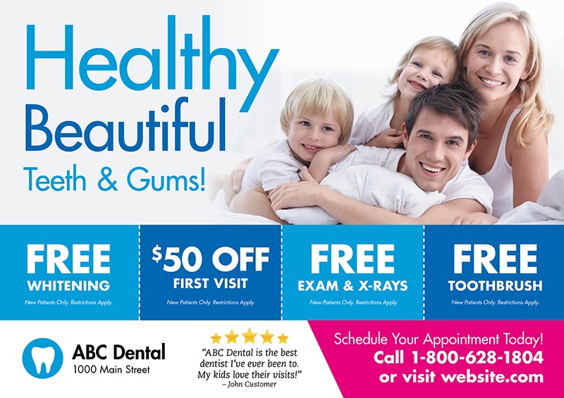Family dentistry postcard sample