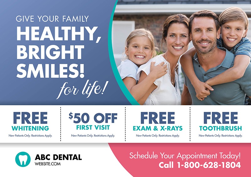 Dentist coupon postcard sample