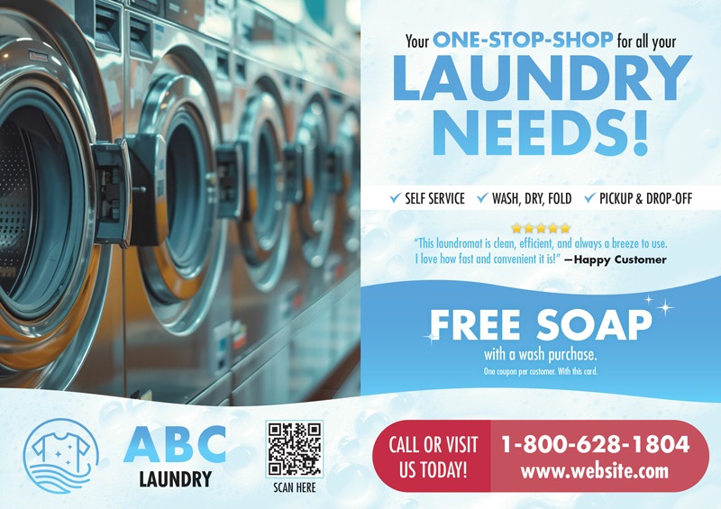 Dry cleaning marketing postcard sample
