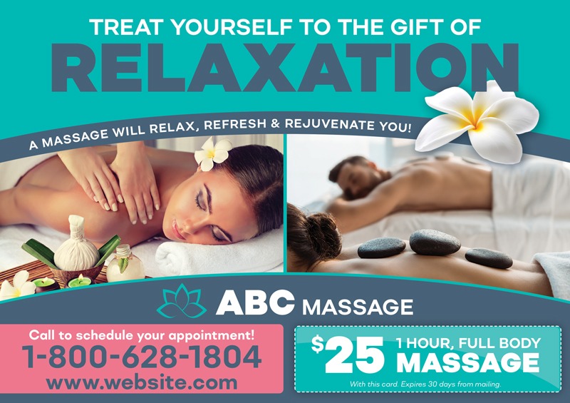 Massage therapy postcards sample