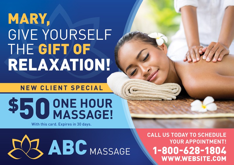 Massage therapy mailer sample