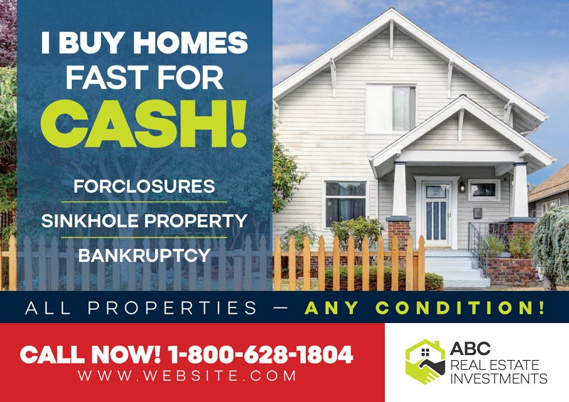 Real estate investor postcard sample