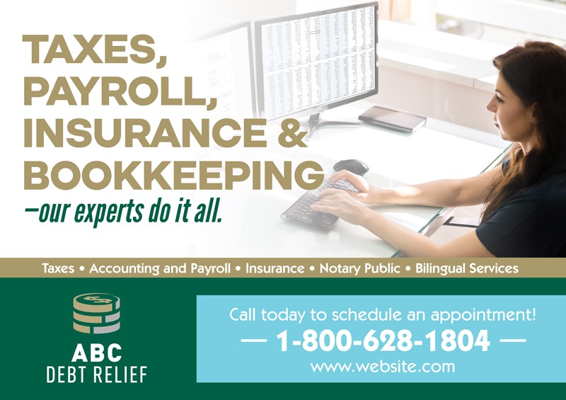 Accounting marketing postcard sample